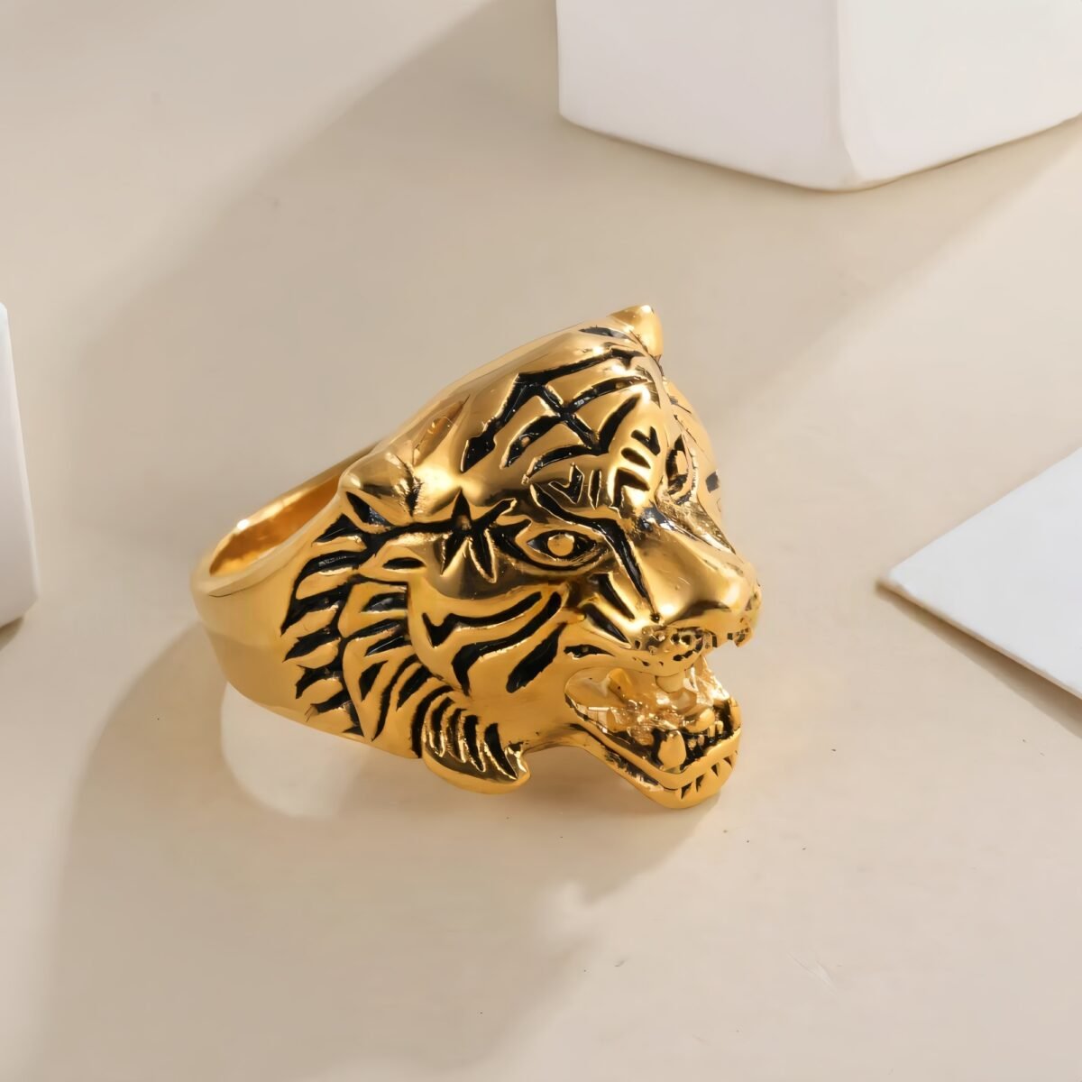 Stainless Steel Tiger Ring for Men Vintage Wild Style Animal Jewelry | DZ66 - Image 3