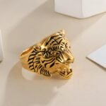 Stainless Steel Tiger Ring for Men Vintage Wild Style Animal Jewelry | DZ66 - Image 3