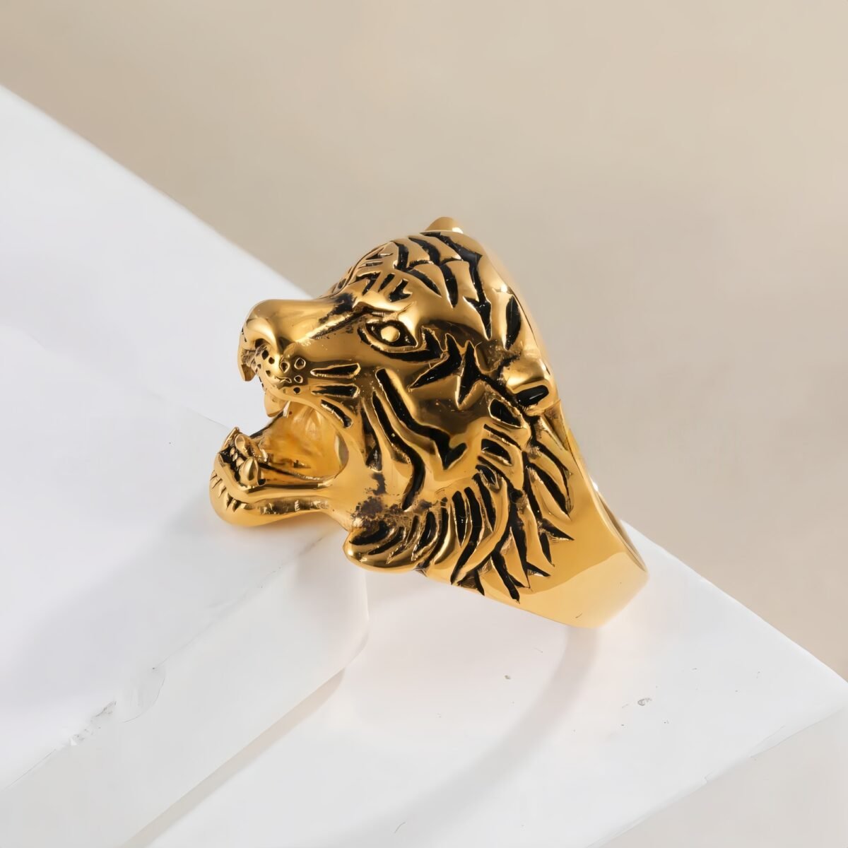 Stainless Steel Tiger Ring for Men Vintage Wild Style Animal Jewelry | DZ66 - Image 2