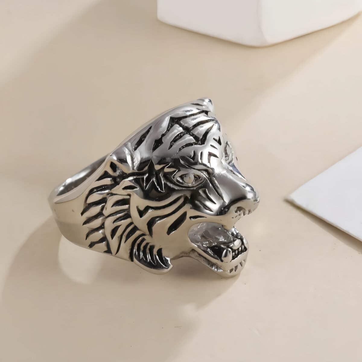 Stainless Steel Tiger Ring for Men Vintage Wild Style Animal Jewelry | DZ66 - Image 5