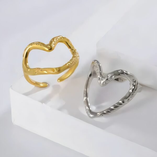 Twisted Heart Stainless Steel Ring Women Ring | G003841