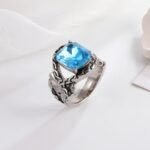 Vintage Chain Inlaid Gemstone Ring Men's Fashion Square Ring | K00659 - Image 6