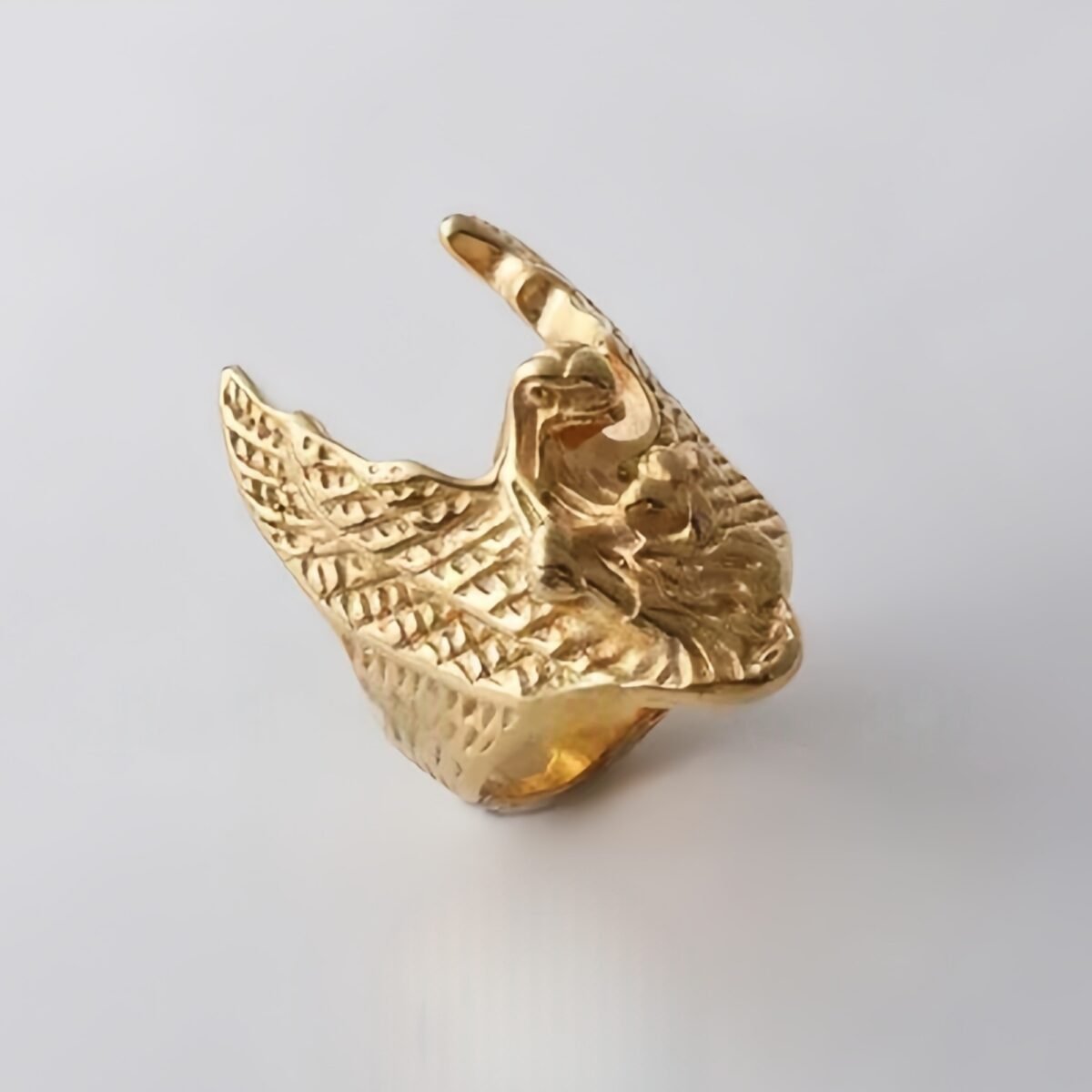 Vintage Eagle Design Ring Stainless Steel Golden and Silver Style for Men | DZ1249 - Image 2