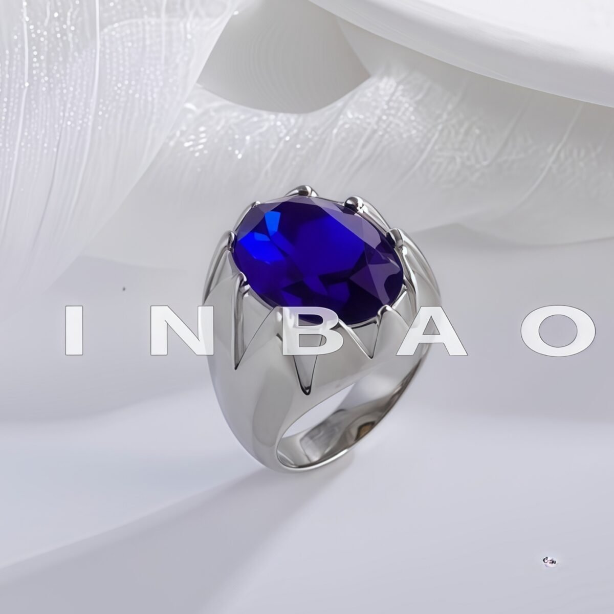 Vintage Gemstone Ring with Gemstone Inlay Stainless Steel Design for Men | K002239 - Image 3
