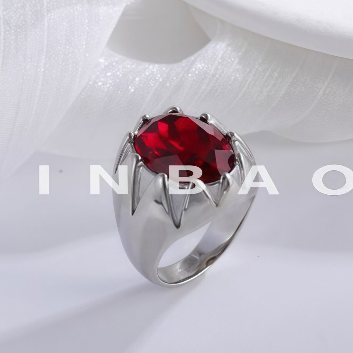 Vintage Gemstone Ring with Gemstone Inlay Stainless Steel Design for Men | K002239 - Image 4