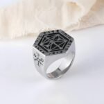 Vintage Geometric Symbol Stainless Steel Ring Men's Fashion Unique Band | G003791 - Image 2
