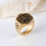 Vintage Geometric Symbol Stainless Steel Ring Men's Fashion Unique Band | G003791 - Image 4