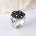 Vintage Geometric Symbol Stainless Steel Ring Men's Fashion Unique Band | G003791 - Image 3