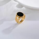 Vintage Hollow Oval Stainless Steel Ring for Men | K002667 - Image 2