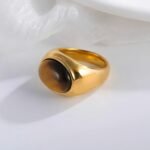 Vintage Inspired Stainless Steel Ring with Bold Tiger Eye Stone for Men | K00101 - Image 3