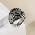 Vintage panther head men's stainless steel ring | G001132 - Image 4