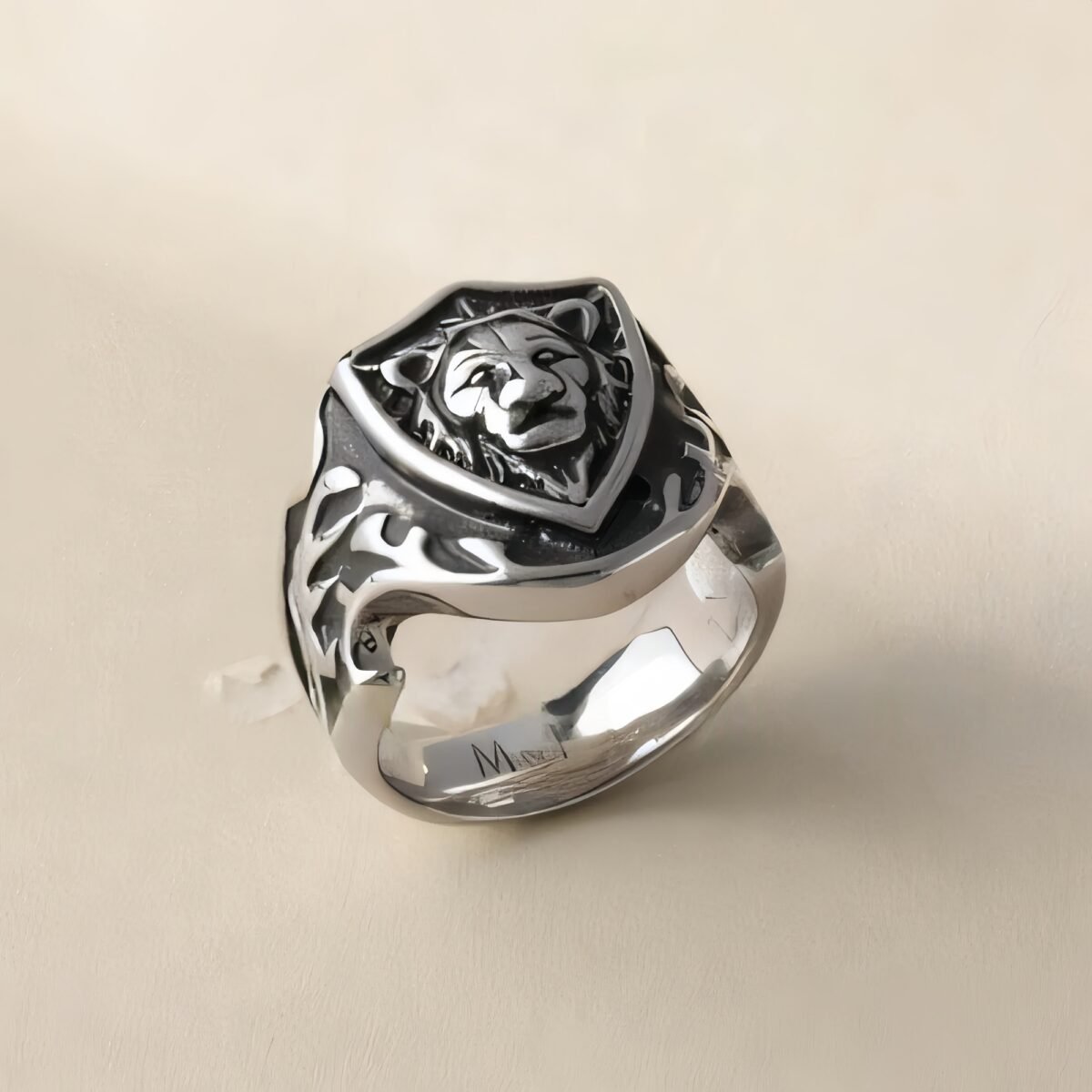 Vintage Lion Design Ring Men's Two-Tone Gold & Silver Stainless Steel Ring | G001055 - Image 4