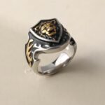 Vintage Lion Design Ring Men's Two-Tone Gold & Silver Stainless Steel Ring | G001055 - Image 3