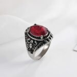 Vintage Scorpion Pattern Gemstone Ring Men's Silver Trendy Jewelry | K00844 - Image 5