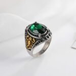 Vintage Scorpion Pattern Gemstone Ring Men's Silver Trendy Jewelry | K00844 - Image 2