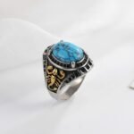 Vintage Scorpion Pattern Gemstone Ring Men's Silver Trendy Jewelry | K00844 - Image 4