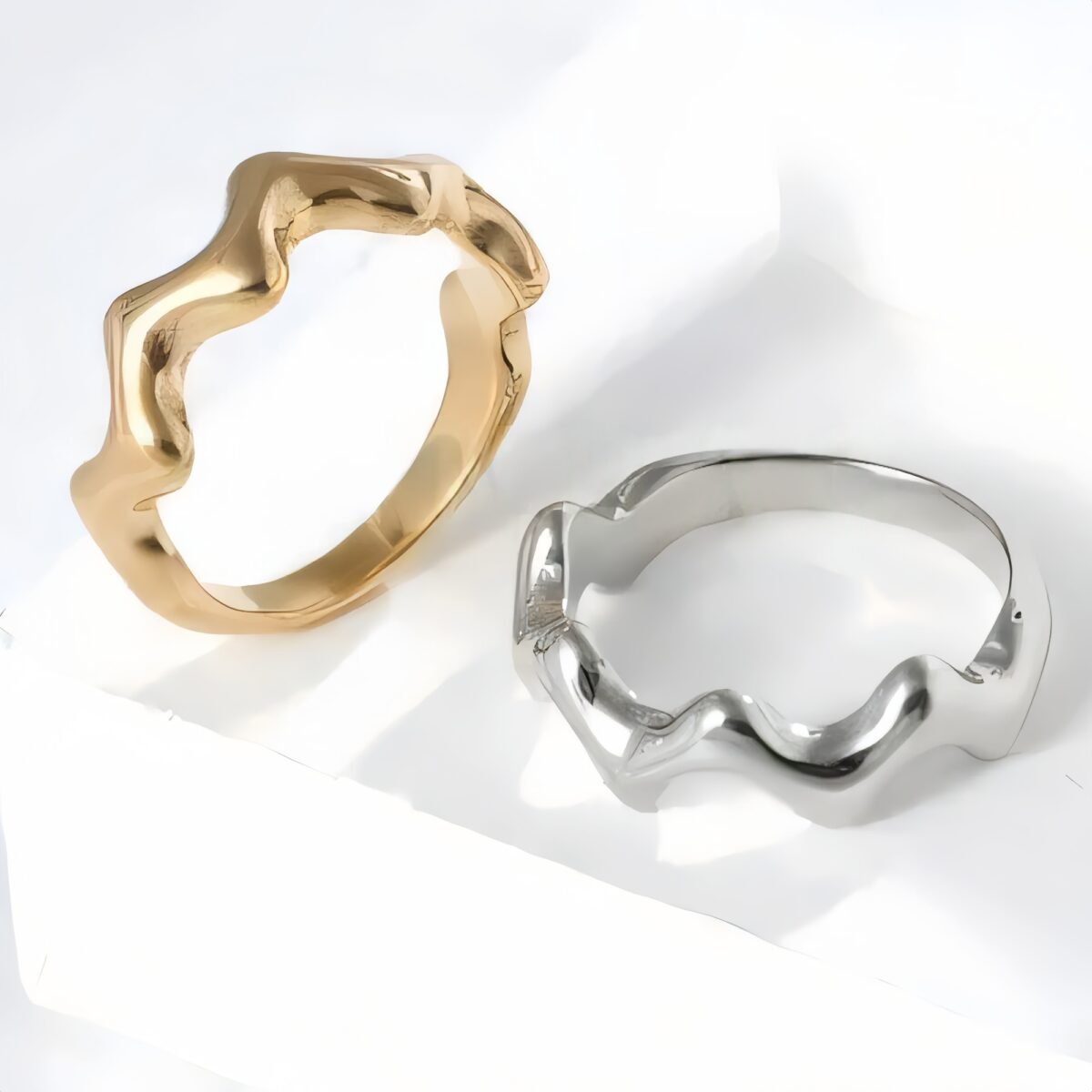 Wave Stainless Steel Ring Classic Fashion for Women | N0098 - Image 1