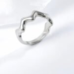 Wave Stainless Steel Ring Classic Fashion for Women | N0098 - Image 4