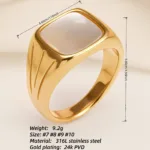 fashionable gold mother of pearl ring eye catching accessory for stylish outfits
