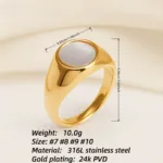 fashionable gold mother of pearl ring eye catching accessory for stylish outfits