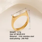 metallic texture mother of pearl ring set trendy and versatile unisex accessory