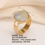 fashionable gold mother of pearl ring eye catching accessory for stylish outfits