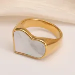 fashionable gold mother of pearl ring eye catching accessory for stylish outfits