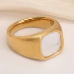fashionable gold mother of pearl ring eye catching accessory for stylish outfits