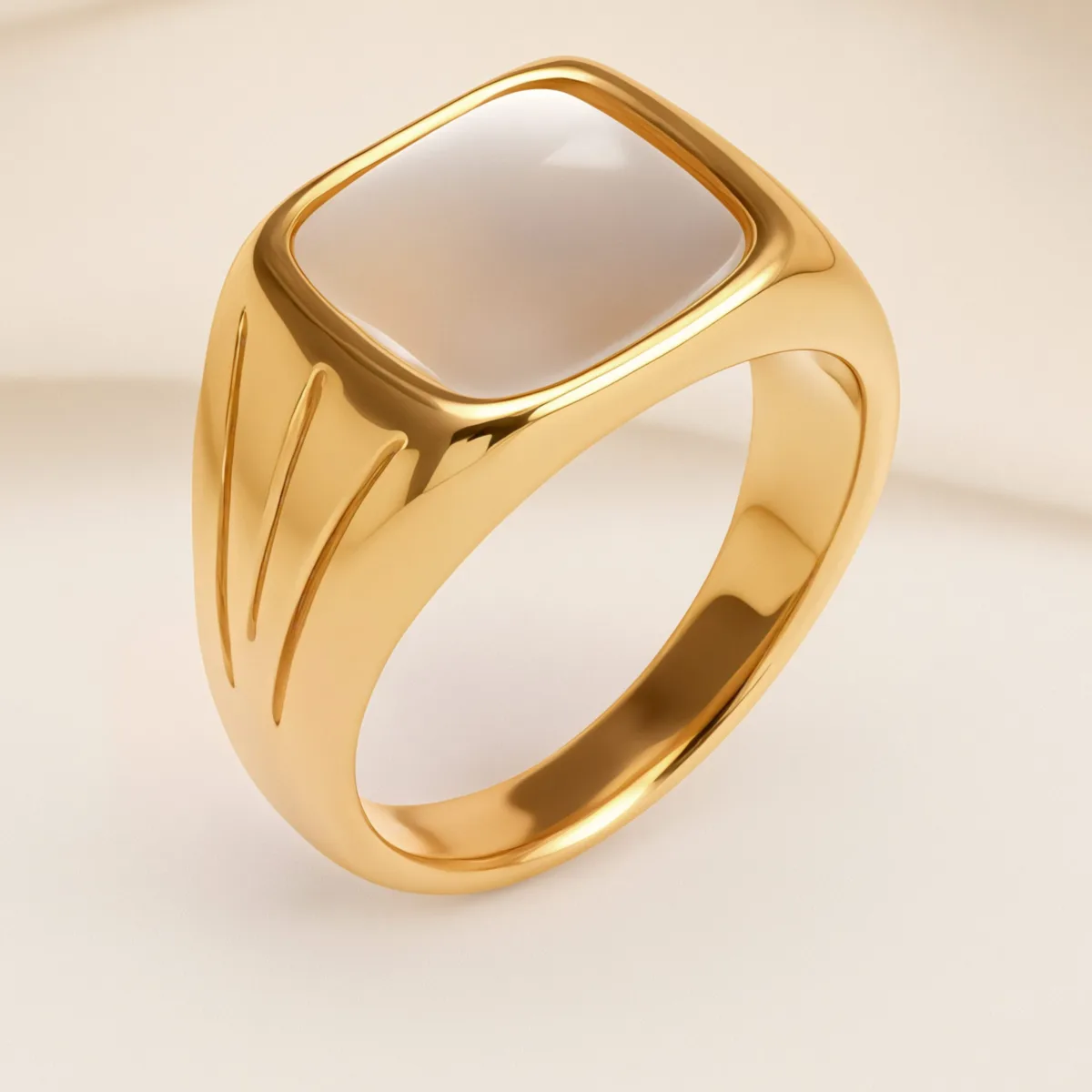 fashionable gold mother of pearl ring eye catching accessory for stylish outfits