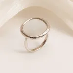metallic texture mother of pearl ring set trendy and versatile unisex accessory