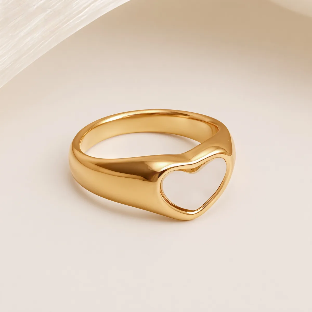 metallic texture mother of pearl ring set trendy and versatile unisex accessory